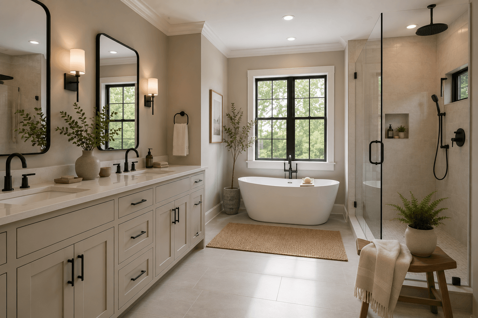 Tile flooring installed in a kitchen or bathroom