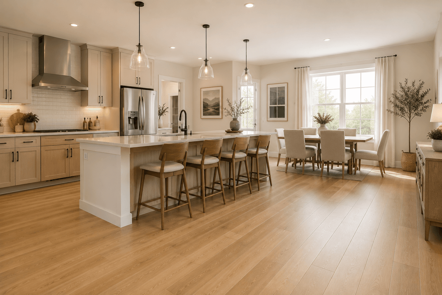 Professionally installed flooring in a bright Northwest Georgia home