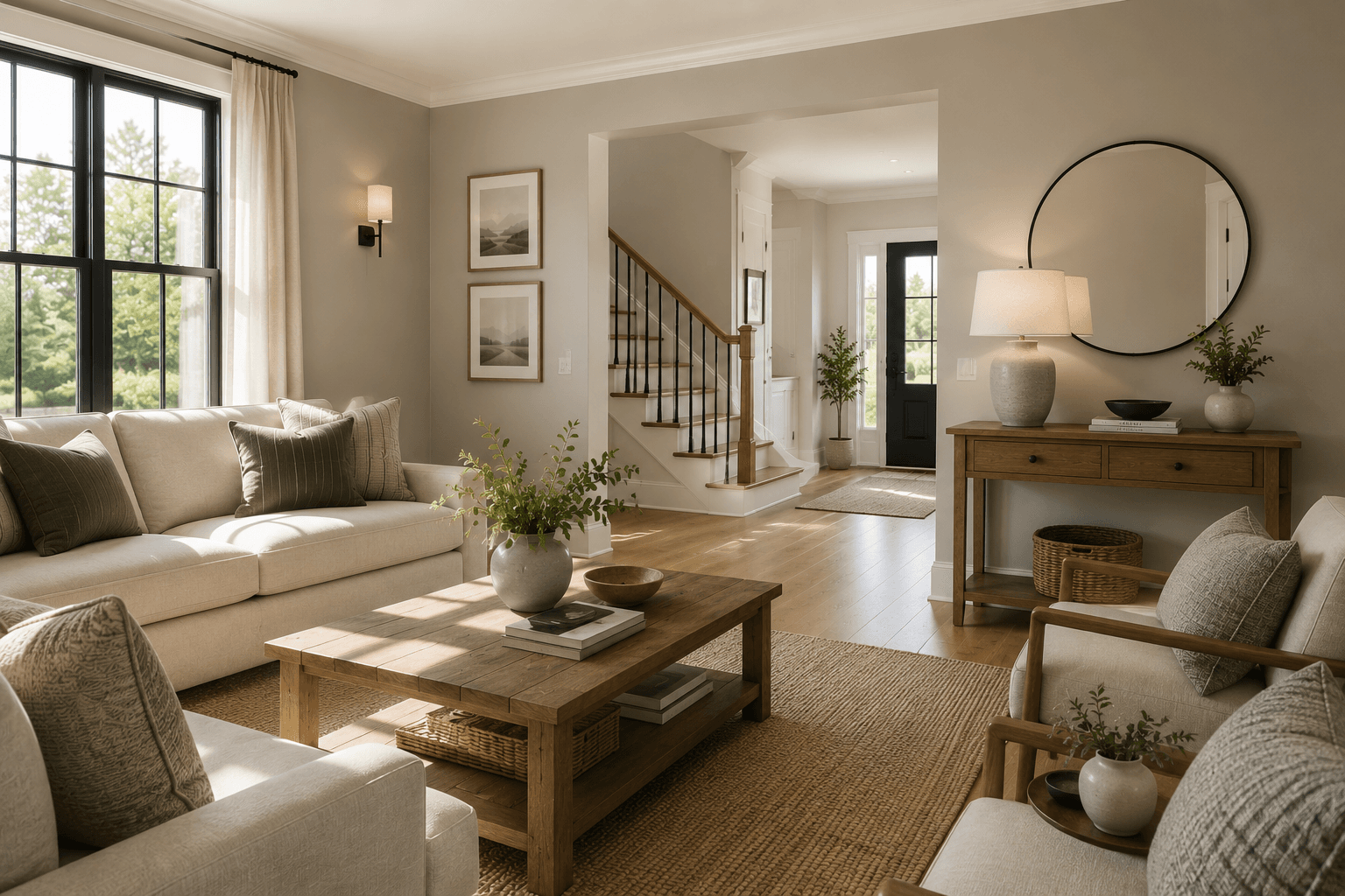 Freshly painted interior living space