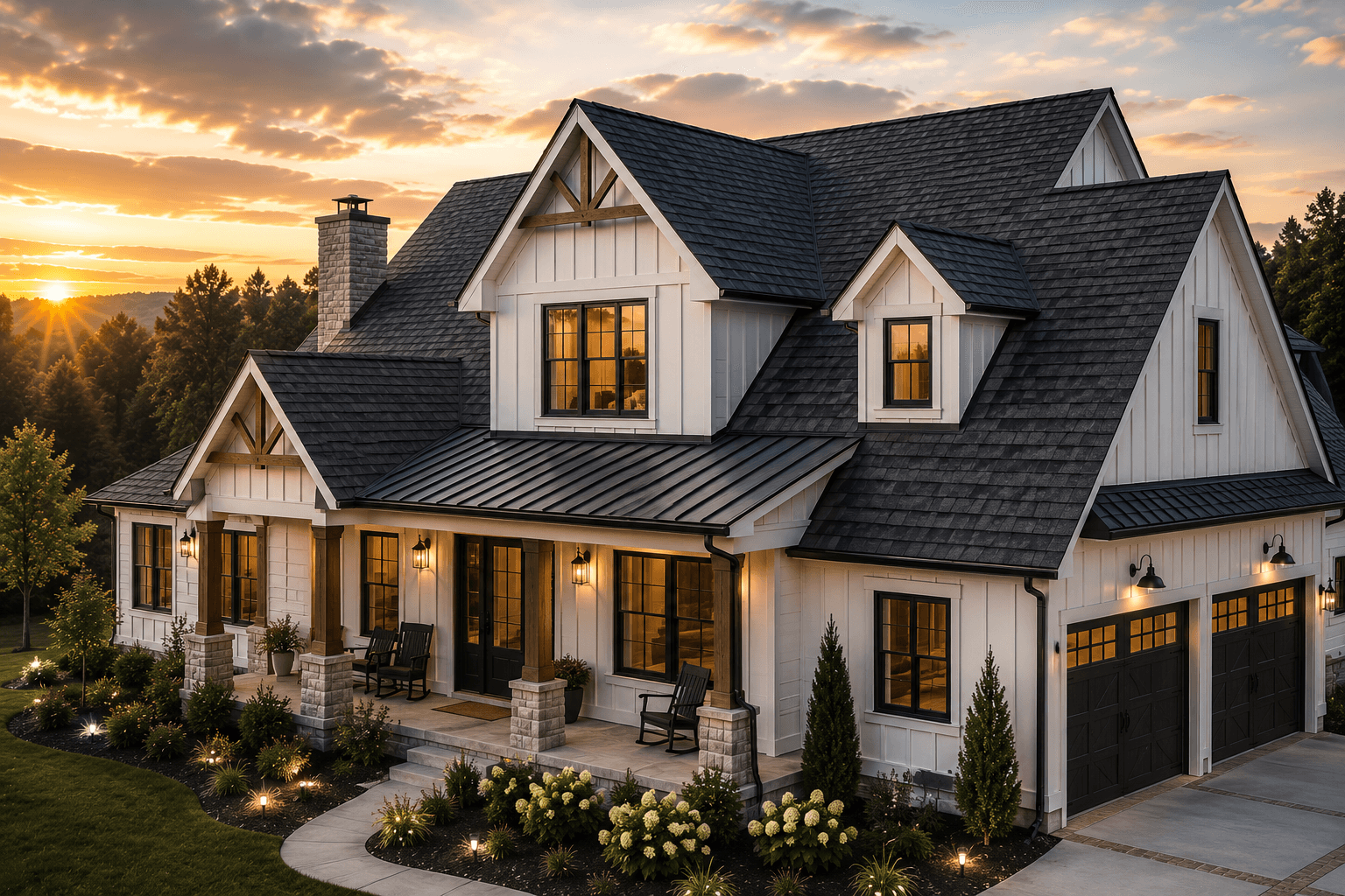 Completed roofing project complementing the home exterior