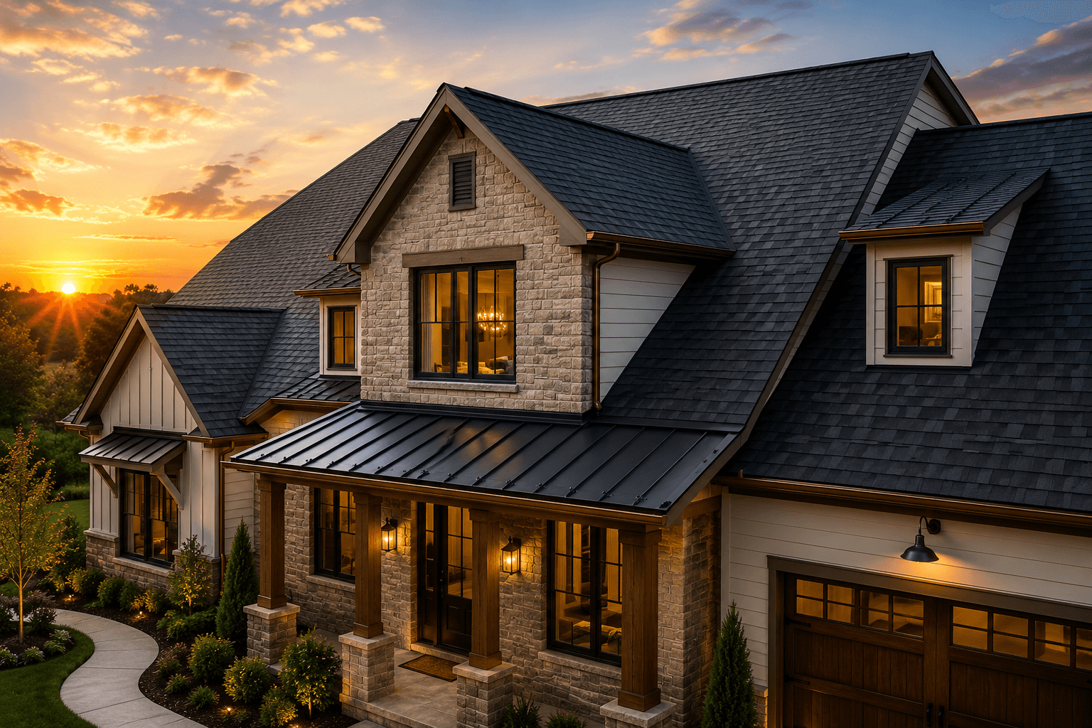 Residential roofing installation protecting a Northwest Georgia home