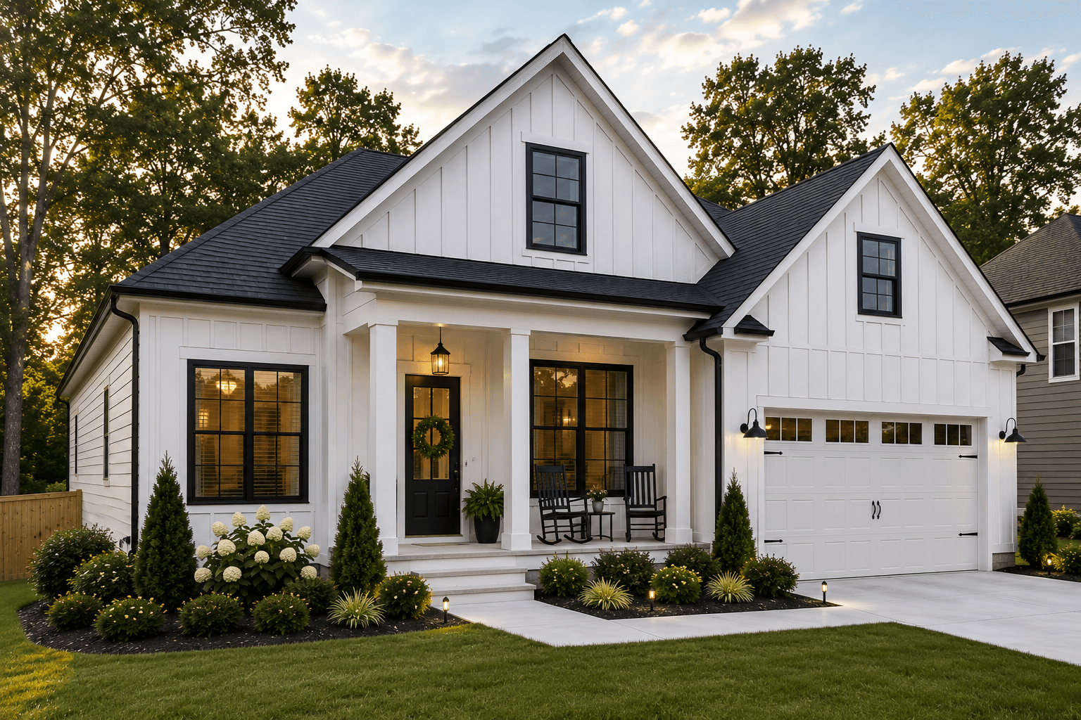 Board-and-batten siding adding vertical definition to the exterior